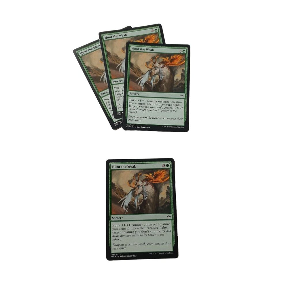 Magic The Gathering Hunt the Weak x4 2015 Sorcery Green Card Game Collectible NM